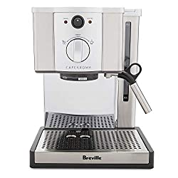 Breville ESP8XL Café Roma made of stainless steel with a 15 bar pressure pump.