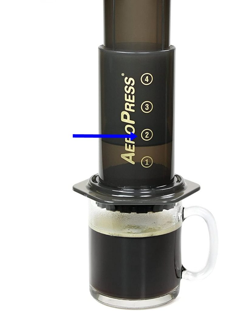 Aeropress With Numbered Markings On The Side, Guide For How To Make Espresso Without an Espresso Machine