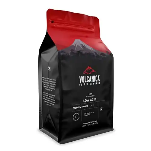 Volcanica Low Acid Coffee, Ground, Fresh Roasted, 16-ounces