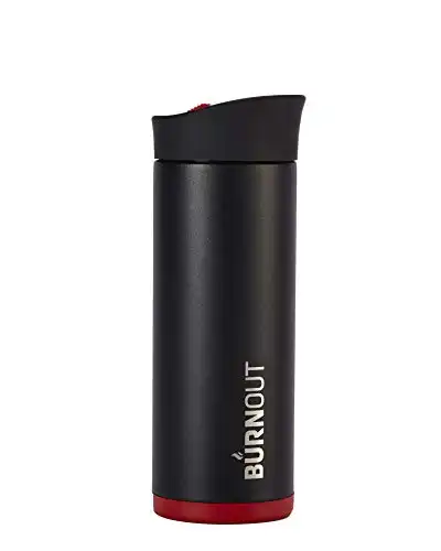 BURNOUT Temperature Regulating Travel Mug 16 oz Black - Drink NOW & HeatZorb Tech by LEXO