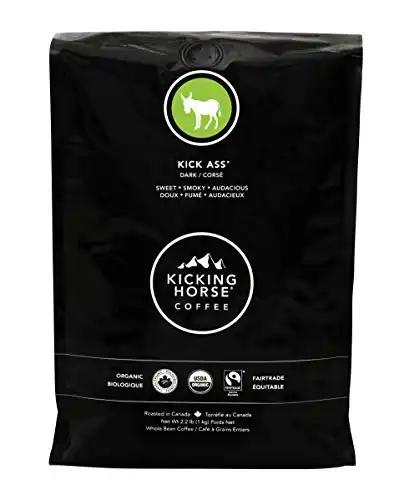 Kicking Horse Coffee, Kick Ass, Dark Roast, Whole Bean, Certified Organic, Fairtrade, Kosher Coffee, 2.2 lb, 35.2 Ounce