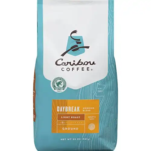 Caribou Coffee, Daybreak Morning Blend Light Roast, 20 Ounce Bag, Light Roast Blend, Rainforest Alliance Certified