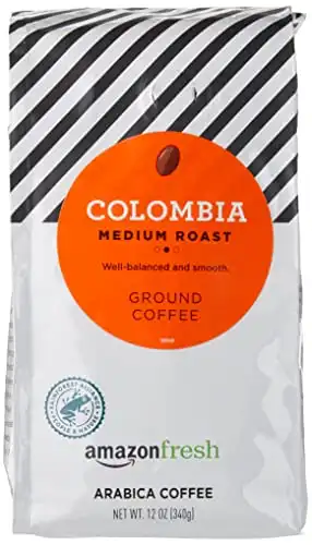 AmazonFresh Colombia Ground Coffee, Medium Roast, 12 Ounce (Pack of 3)