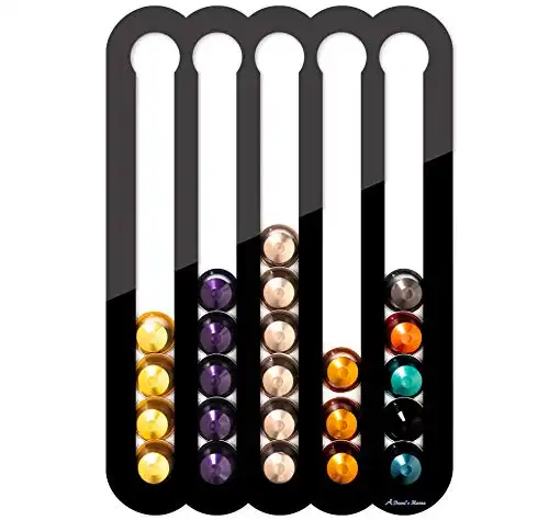 Demi's Home Coffee Pod Holder for Nespresso Original Capsules - Magnetic Holder Suitable to be Mounted on the Fridge (Black)