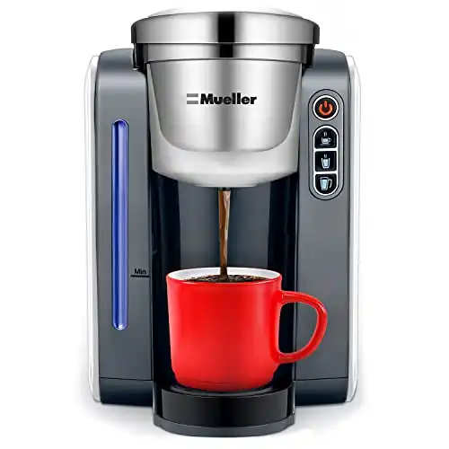 Mueller Single Serve Pod Compatible Coffee Maker Machine With 4 Brew Sizes, Rapid Brew Technology with Large Removable 48 oz Water Tank