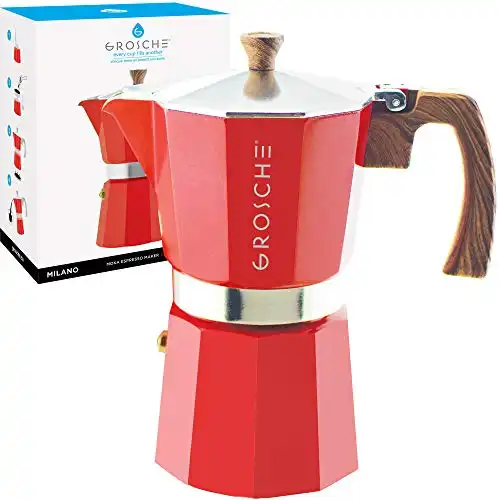 GROSCHE Milano Stovetop Espresso Maker Moka Pot 9 Espresso Cup, 15.2 oz