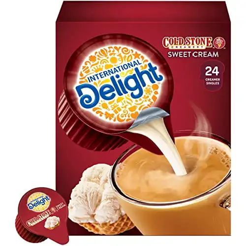 International Delight Coffee Creamer Singles, Cold Stone Creamery Sweet Cream, 24 Count (Pack of 6)