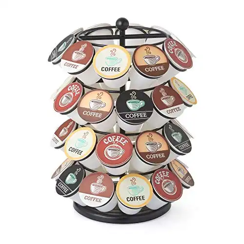 Nifty Coffee Pod Carousel - Compatible With K Cups, 40 Pod Storage, Spins 360 Degrees, Black