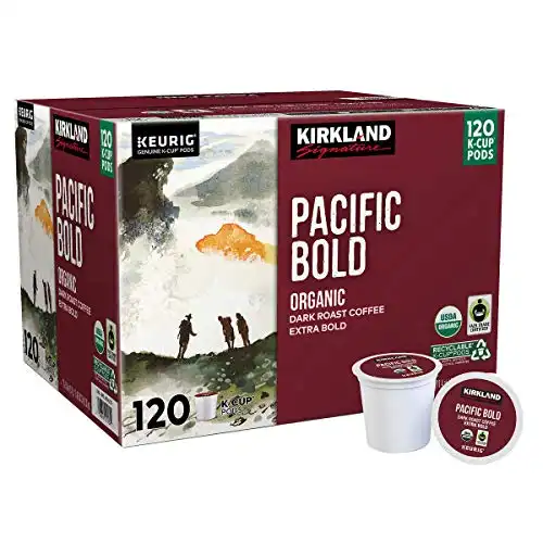 Kirkland Signature Organic Pacific Bold Dark-Roast Coffee, 120 K-Cup Pods